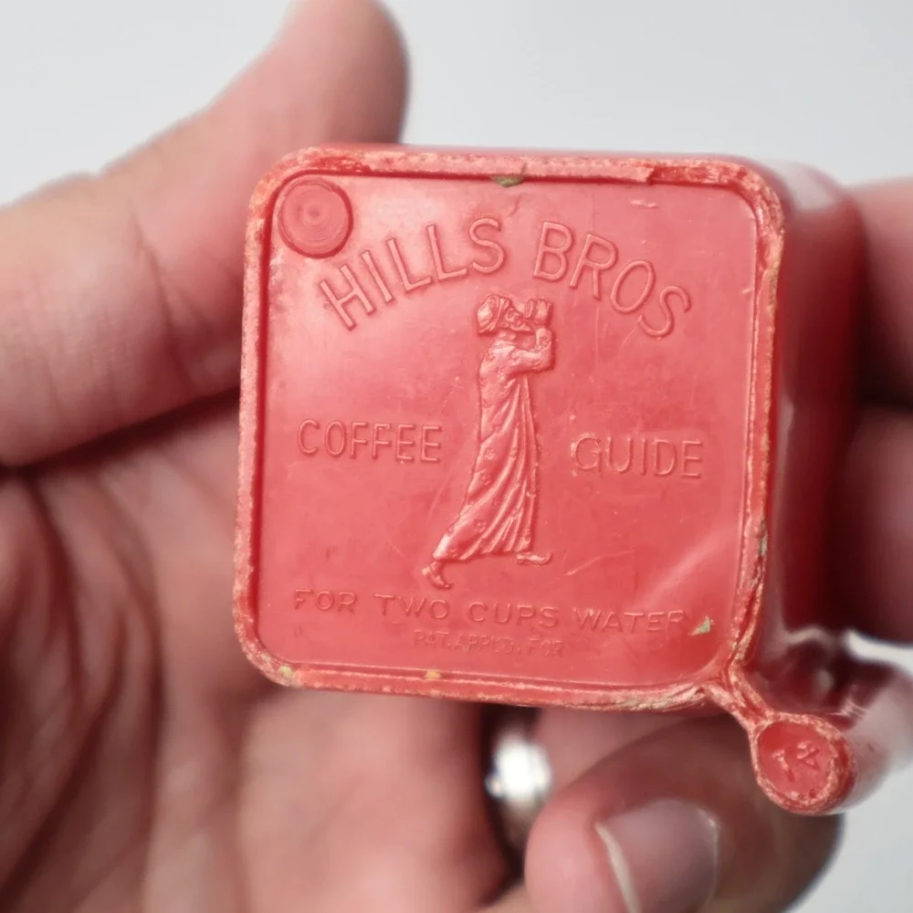Vintage Hills Bros Coffee Guide Scoop Red Plastic Coffee 1950s Advertising MCM